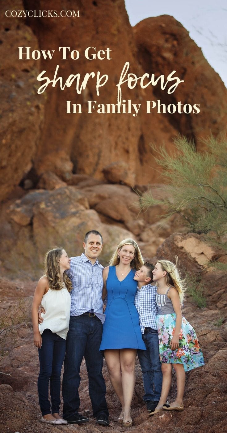 How to get sharp focus in family portraits.  Photography tips to show you how you can get sharp focus in large family  pictures in camera! Learn how here