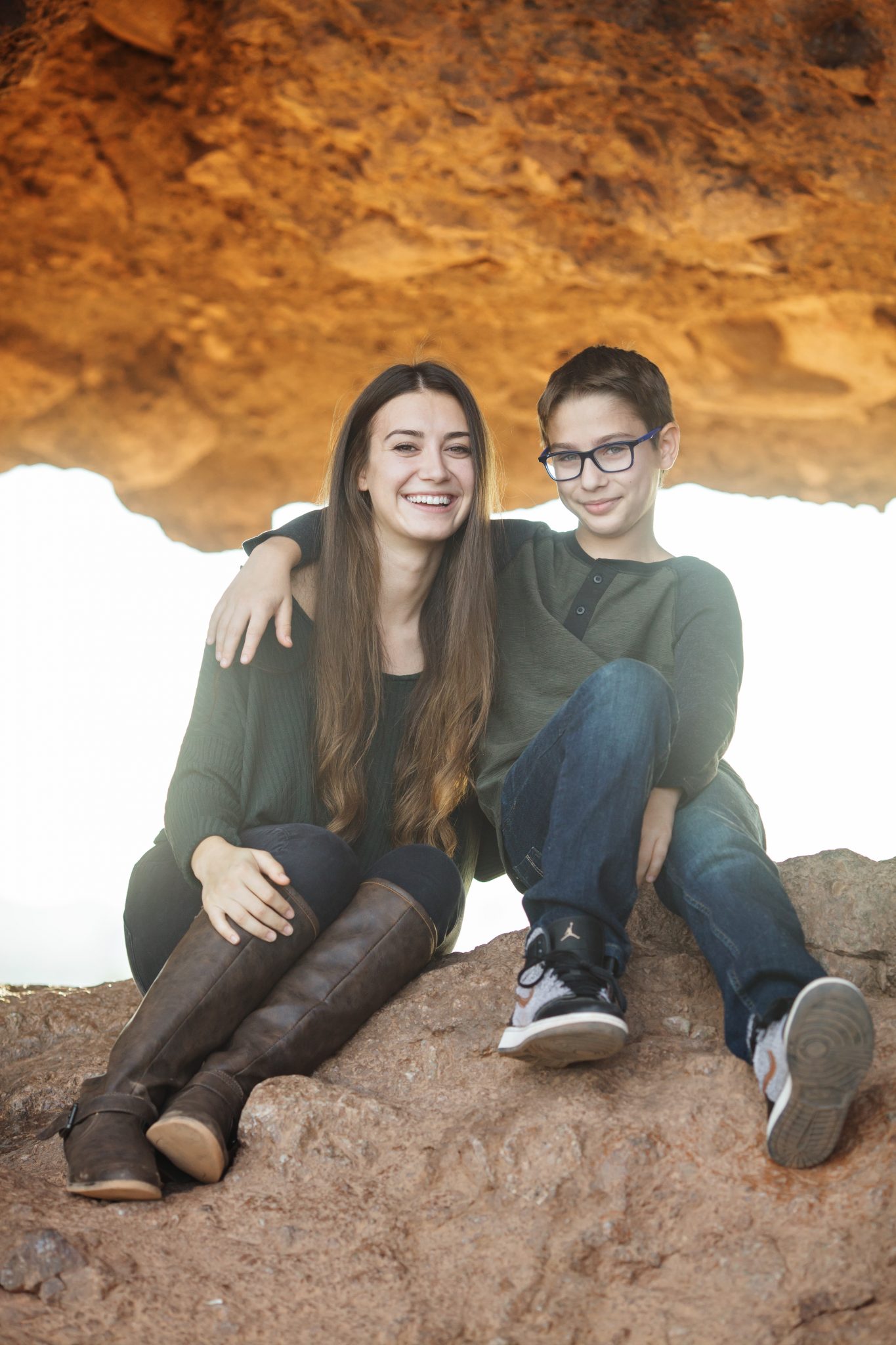 Teen sibling portraits taken by best Phoenix children's photographer
