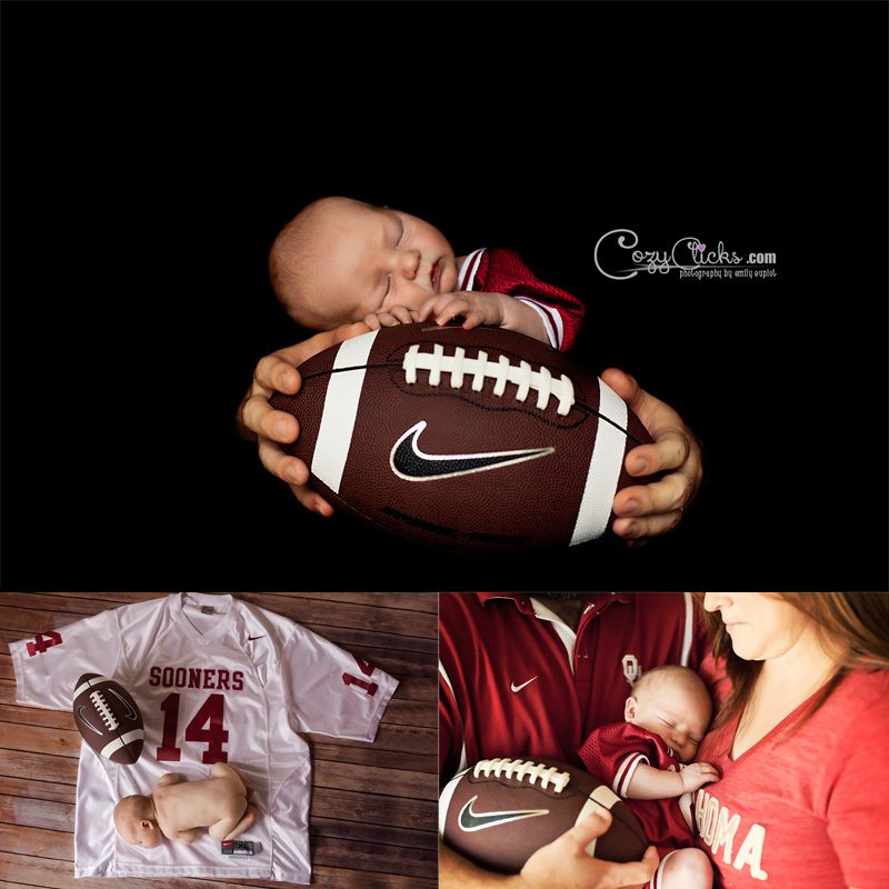 Football themed newborn photos in Phoenix