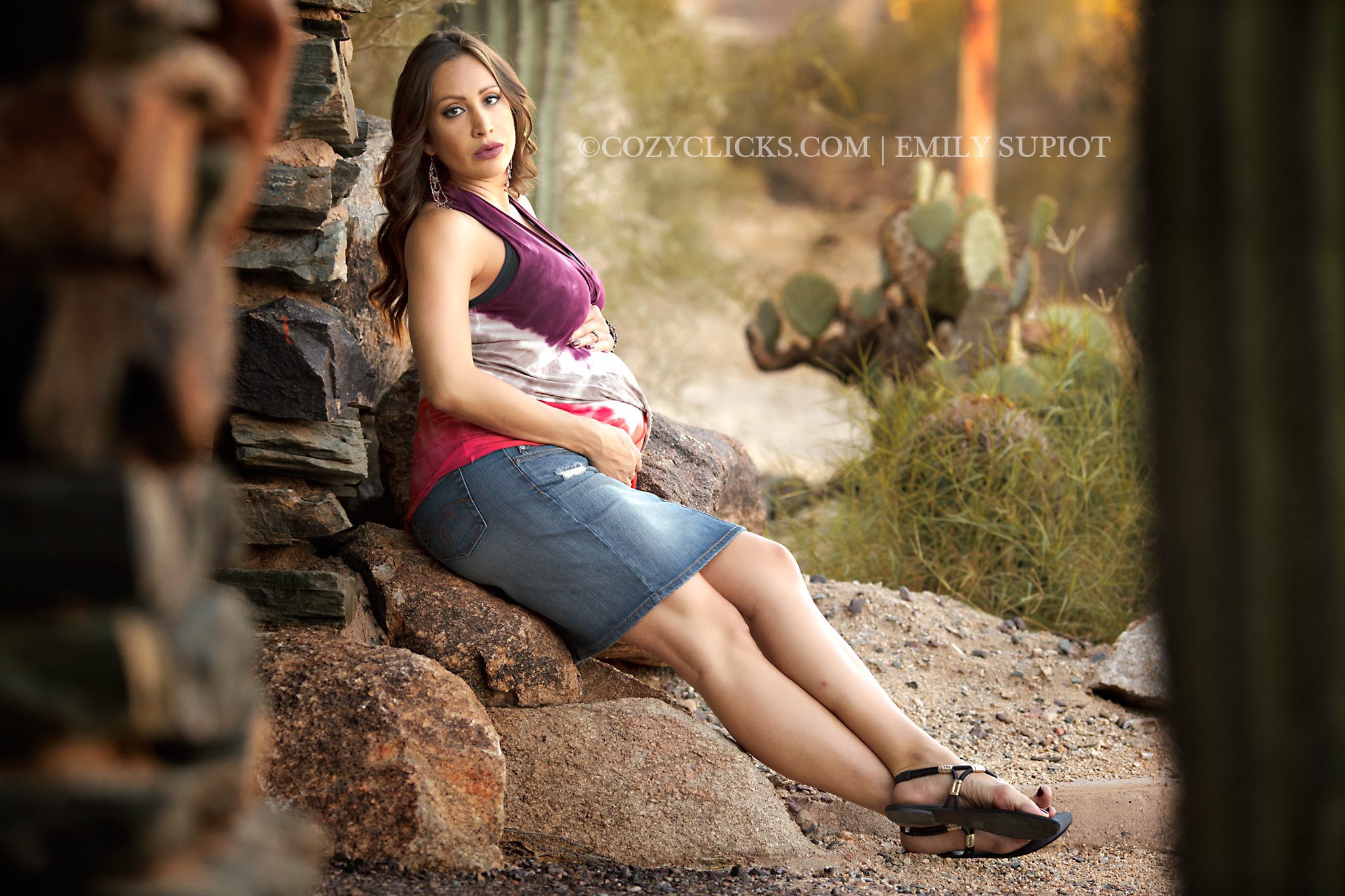 Maternity photography at South Mountain in Phoenix Arizona near Ahwatukee