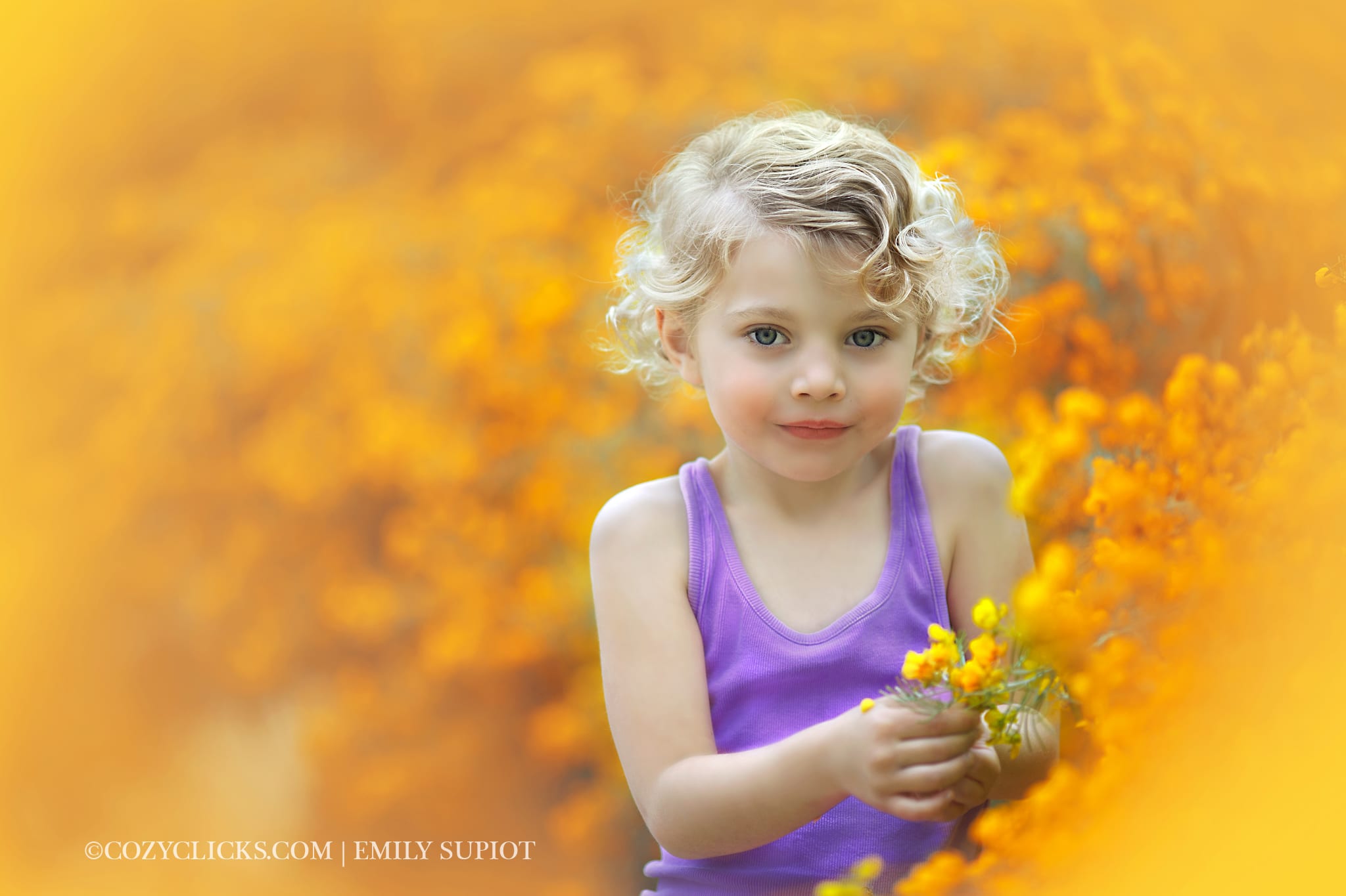 Colorful children's photo in Phoneix with AZ wildflowers 85044 85048
