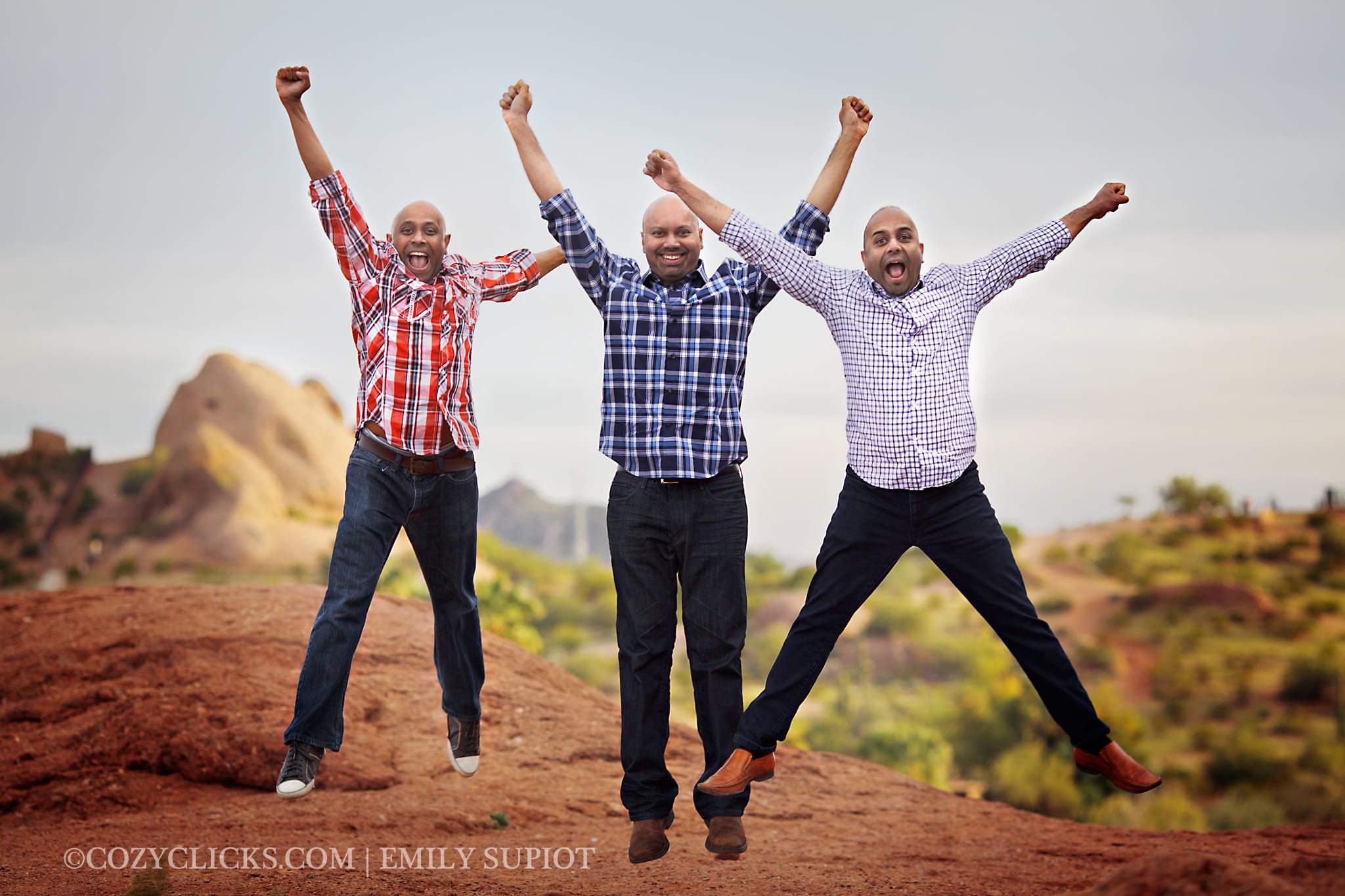 Phoenix family photographer.  Grown brothers together for a family portrait and a little fun!