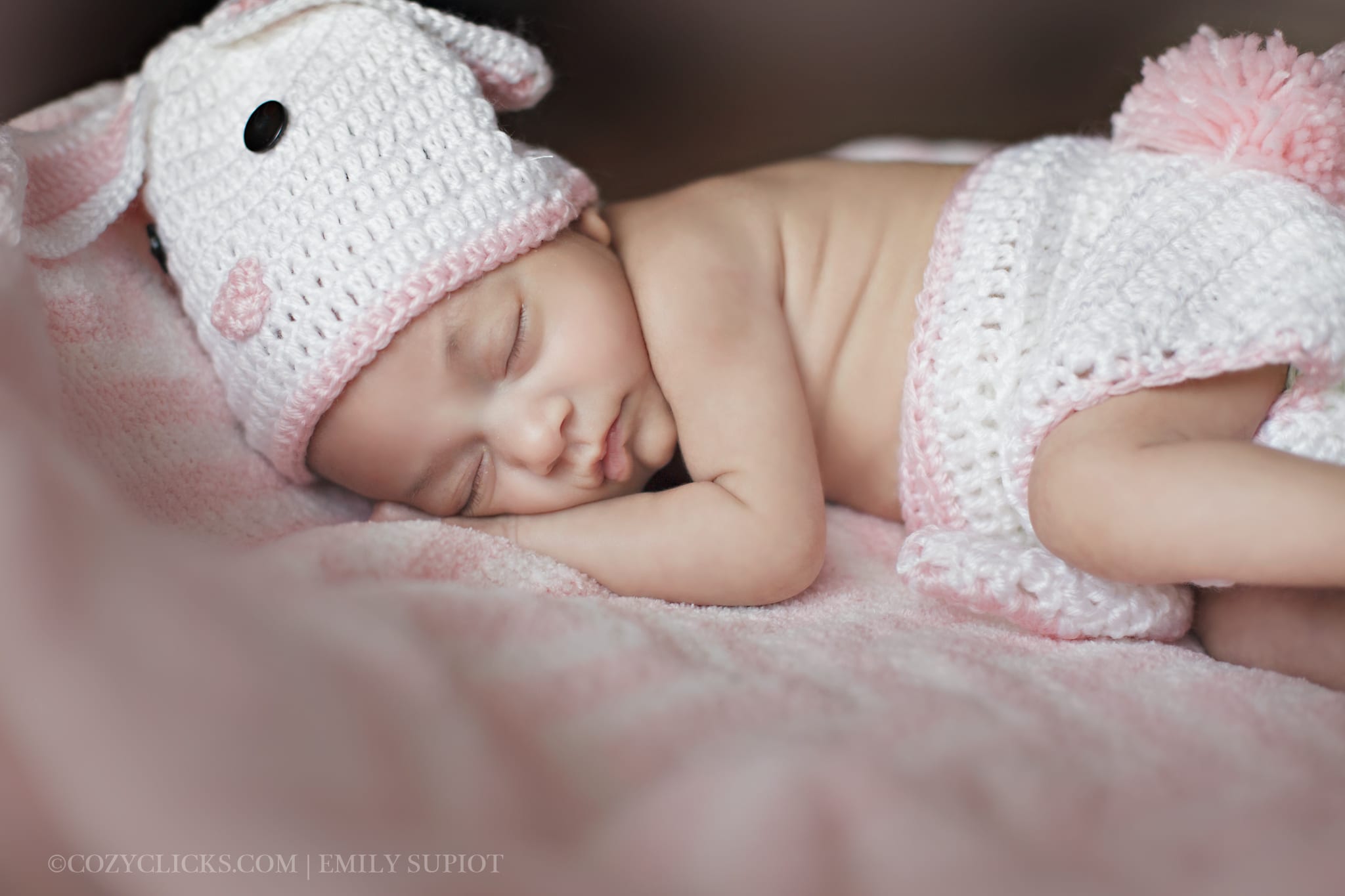 Snuggly newborn girl photography in Arizona