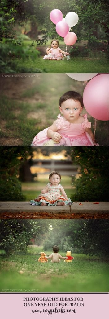 Are you shooting one year old portraits soon?  Take a peek here to see some beautiful examples of outdoor, natural light one year old pictures!