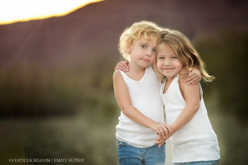 Portrait of 4 and 5 year old sisters in Phoenix, AZ 85044 85048