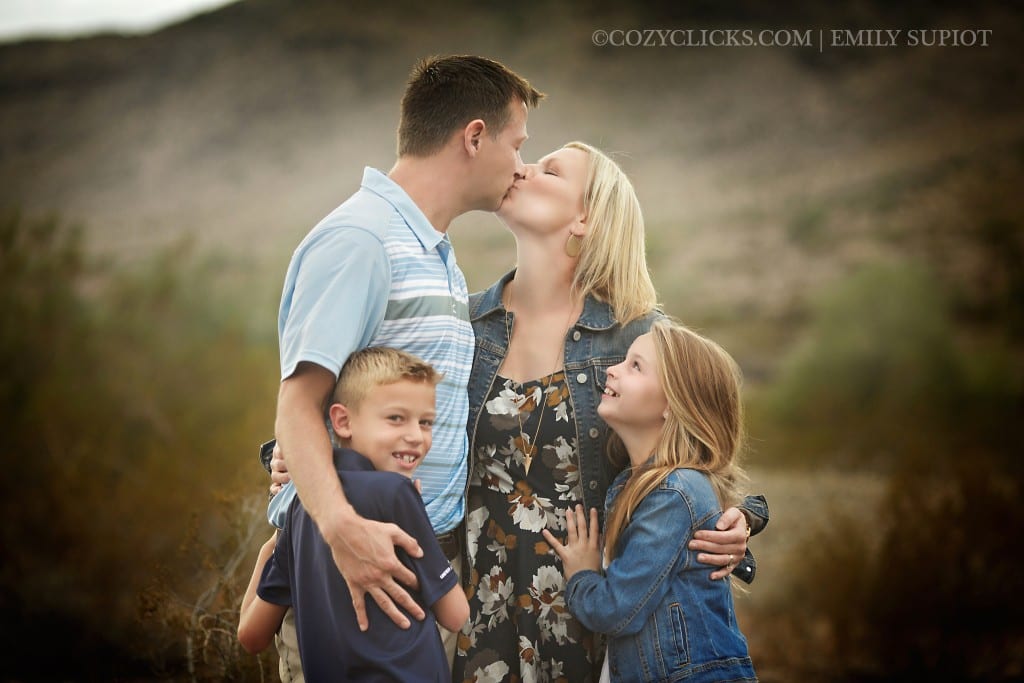 Fun portrait of a family of four in Ahwatukee Arizona 85044 85048