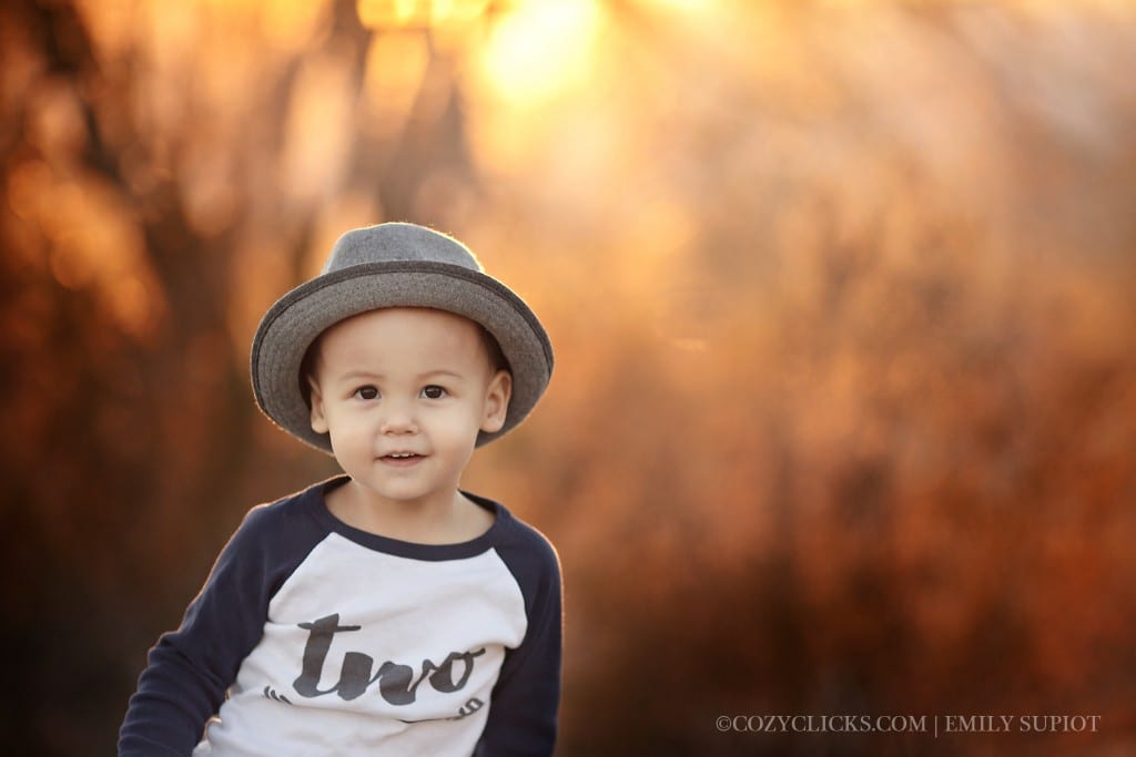 Portrait of child in Phoenix with a hat on