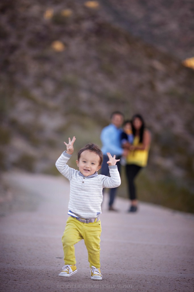 Fun family shot with toddlers at a Phoenix mountain location
