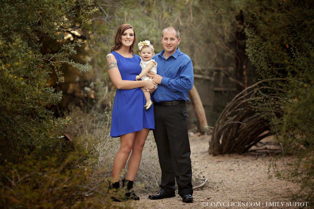 Photo of a Family of three with one year old girl at DC Ranch near Phoenix