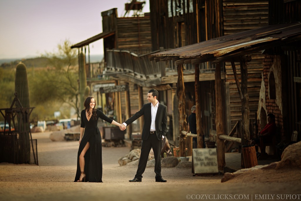 Engagement photography at Goldfield Ghost town near Apache Junction, AZ
