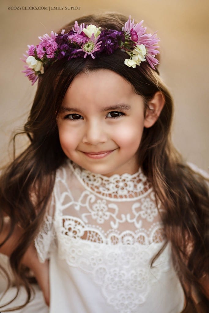 Head shot modeling portrait of four year old girl near Scottsdale, AZ