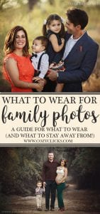 Wondering what to wear for your next photo session? Read the guide here so you know what looks good (and what doesn't) in family photos!