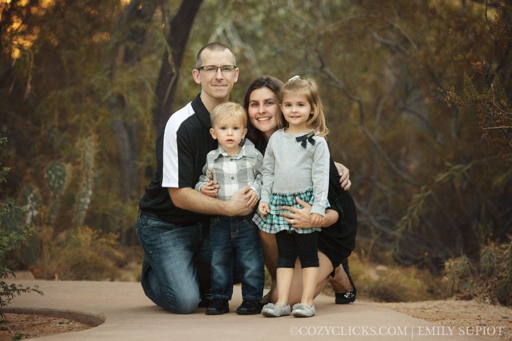 Family of four picture taken in Phoenix Arizona