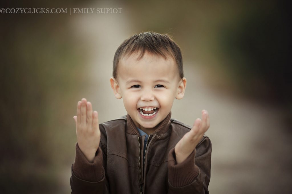 Laughing three year old boy photography in Ahwatukee