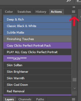 How to load actions in Photoshop