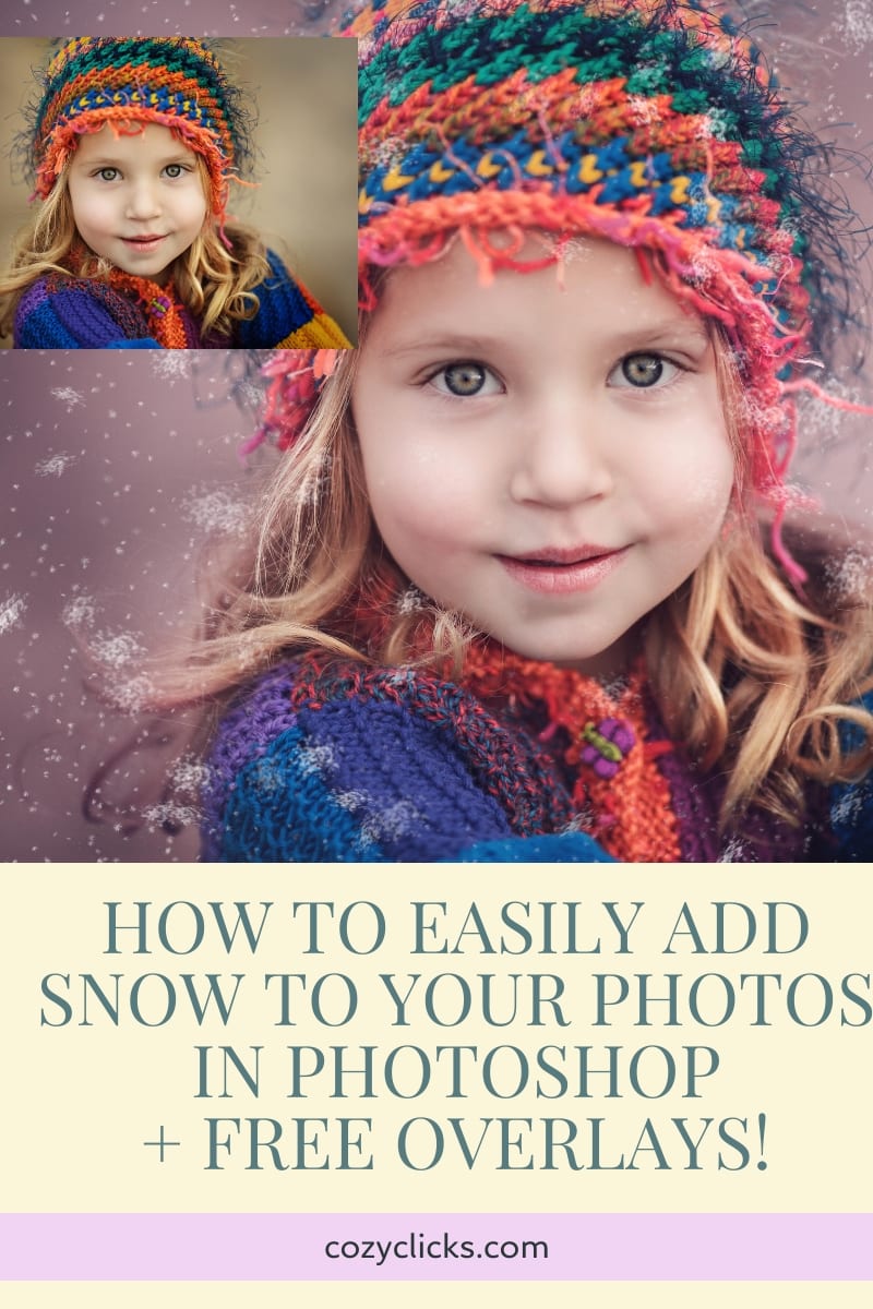How to Easily Add Snow to Your Photos in Photoshop + Free Overlays!  Learn how to add snow to your photos with overlays! So easy to do!