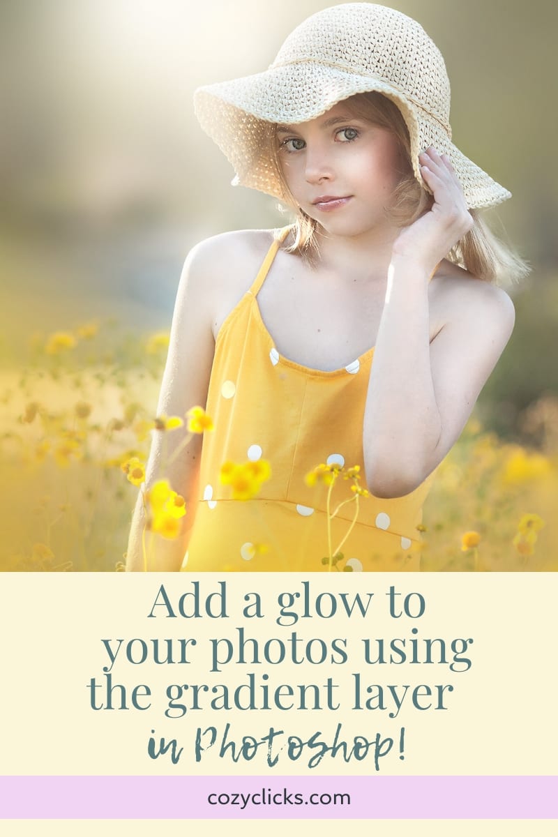 How to add in an extra glow or light to your photos in Photoshop! Use the gradient layer in Photoshop to paint on an extra glow to your picture!