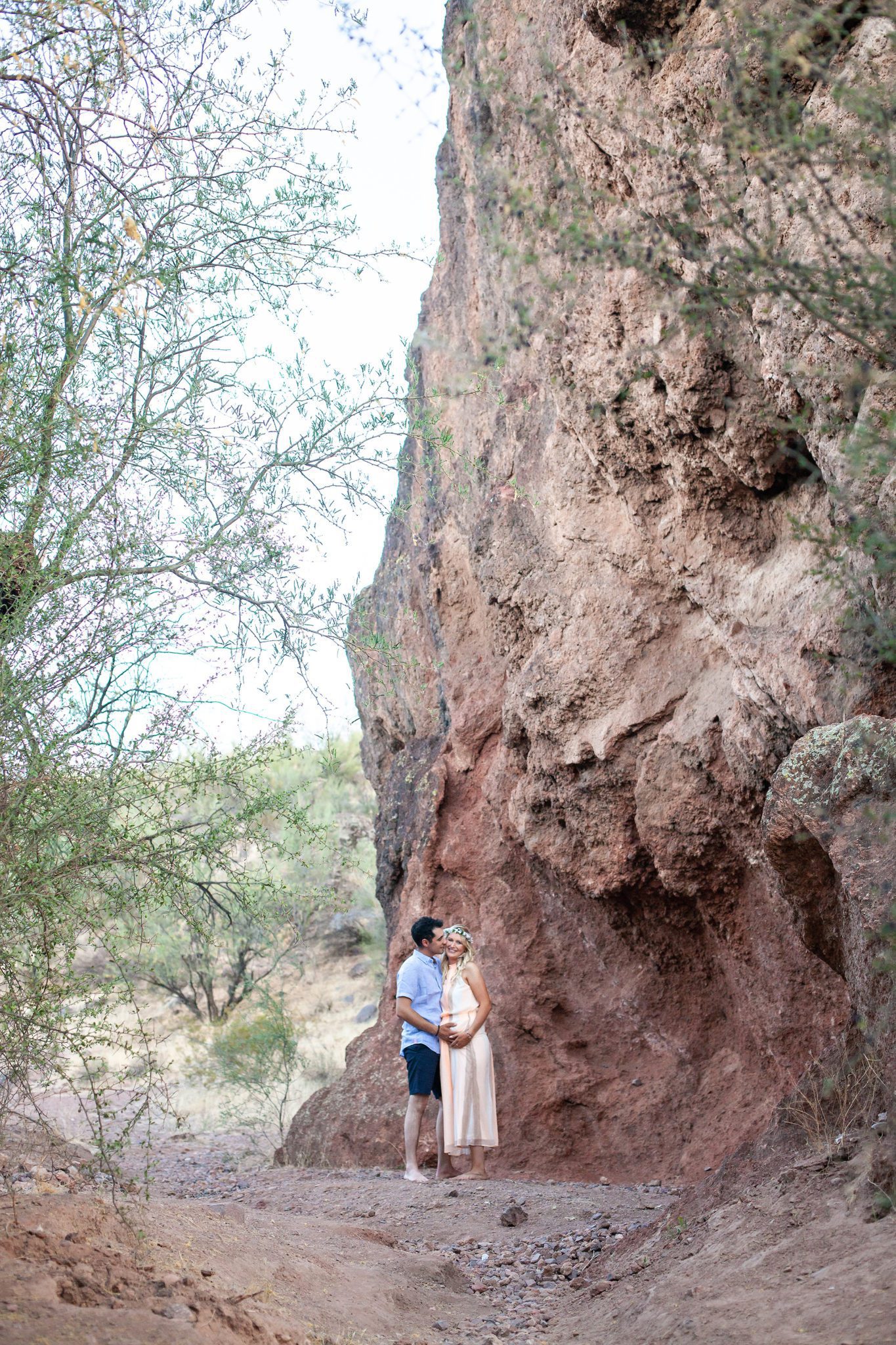 Phoenix Maternity Photographer at Salt River with red rock background.  Great photo location!