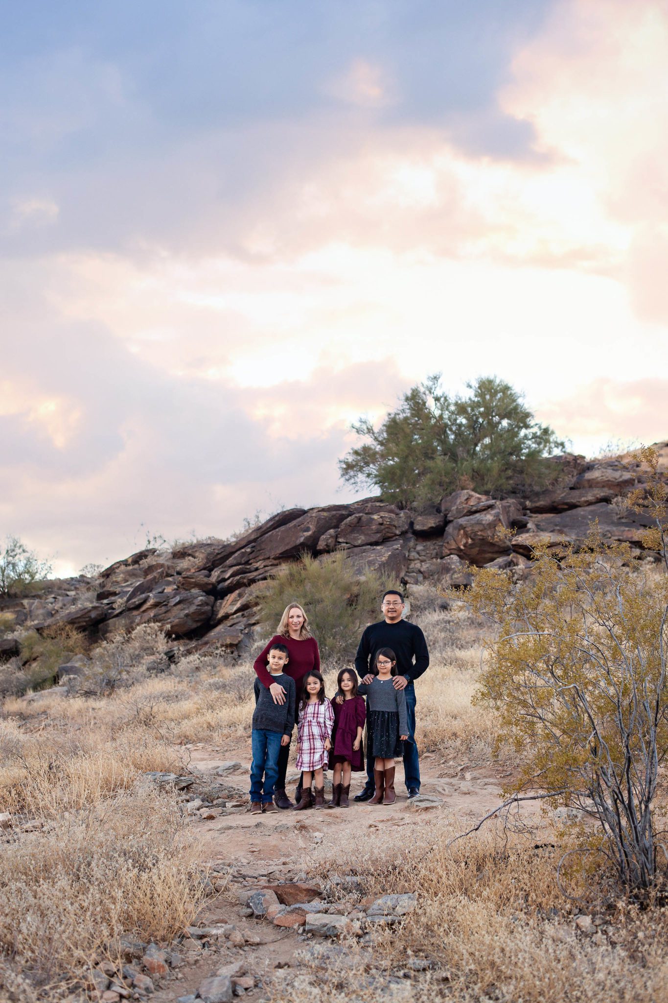 Phoenix family photographer at the Pima Canyon trailhead near Ahwatukee in Phoenix