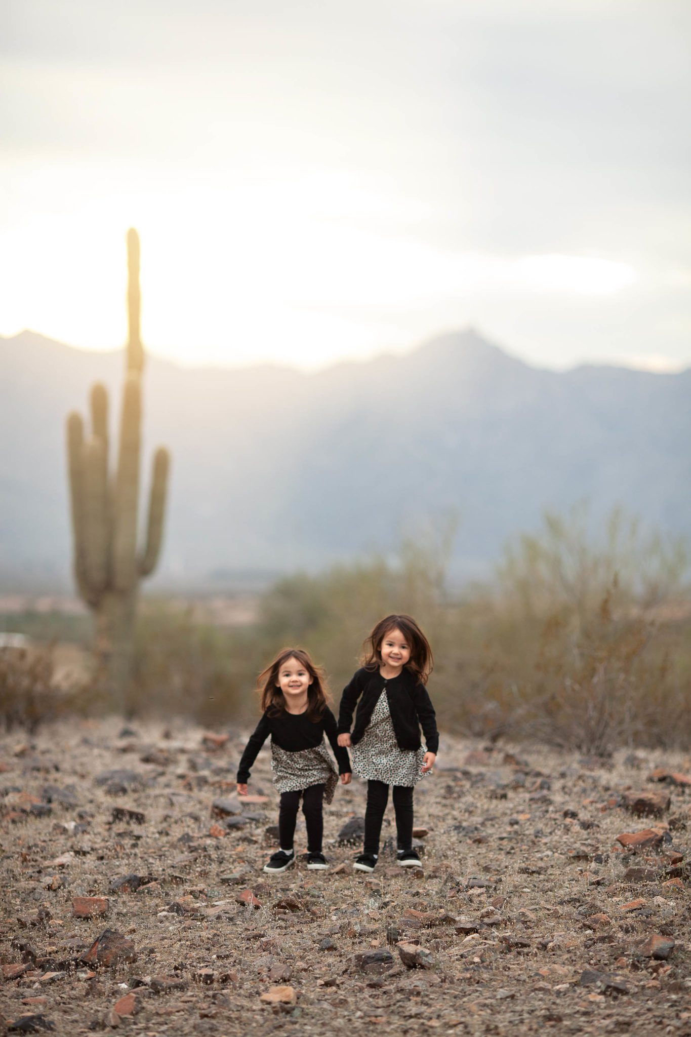 Kids photos in Phoenix in the desert