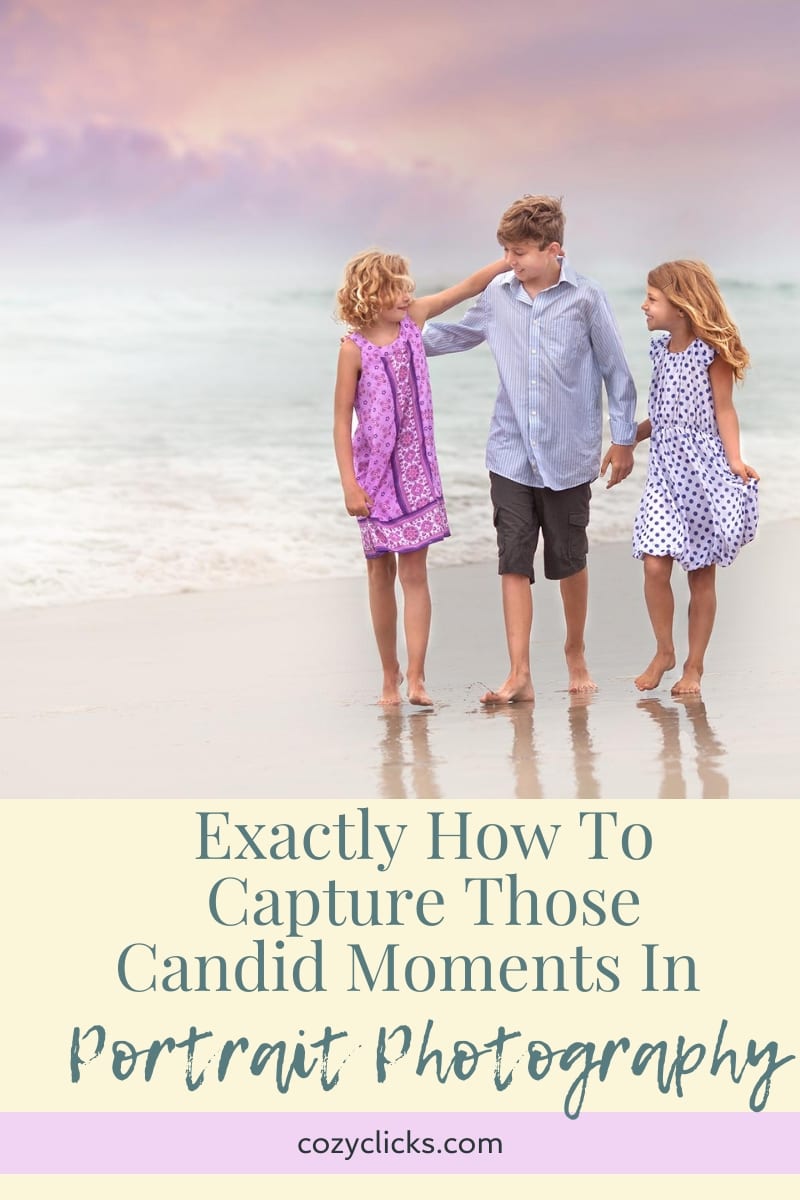 How To Capture candid moments in portrait photography.  Great photography tips for new photographers with want to capture unposed moments with their portrait photos.