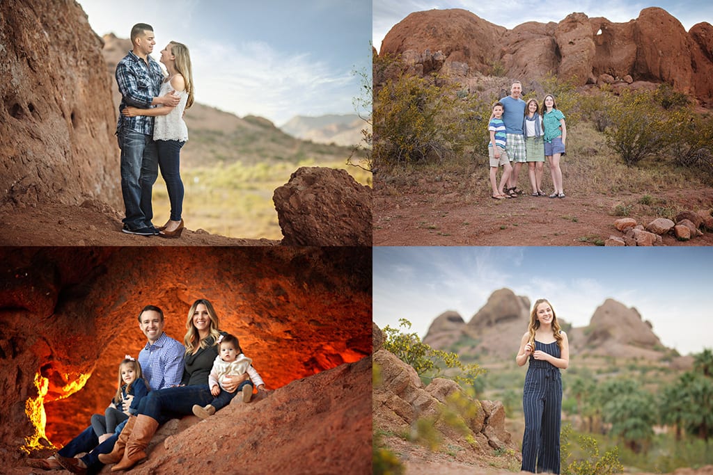 Best Locations in Phoenix for Family Photos- Papago Park is a fantastic place for photos!